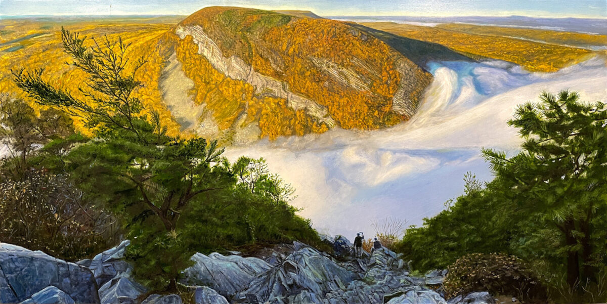 "A View from Mt Tammany" by St. Clair Sullivan. Oil on canvas.