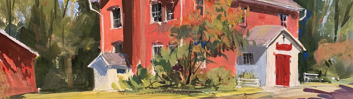Cropped Selection of Plein Air Painting of The Dutot by Alex Bigatti